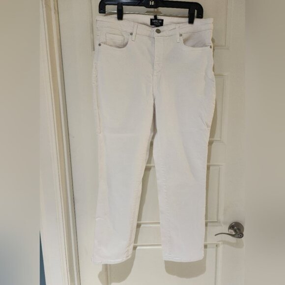 NYDJ Curves 360 White Marilyn Straight Jeans - Picture 4 of 5